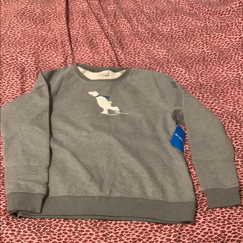 NWT Columbia XL Graphic Crew Grey sweater